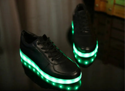 Comemore 2022 Adult Unisex Womens Mens Kid Luminous Sneakers Glowing USB Charge Boys LED Colorful Light-up Shoes Girls Footwear SS69