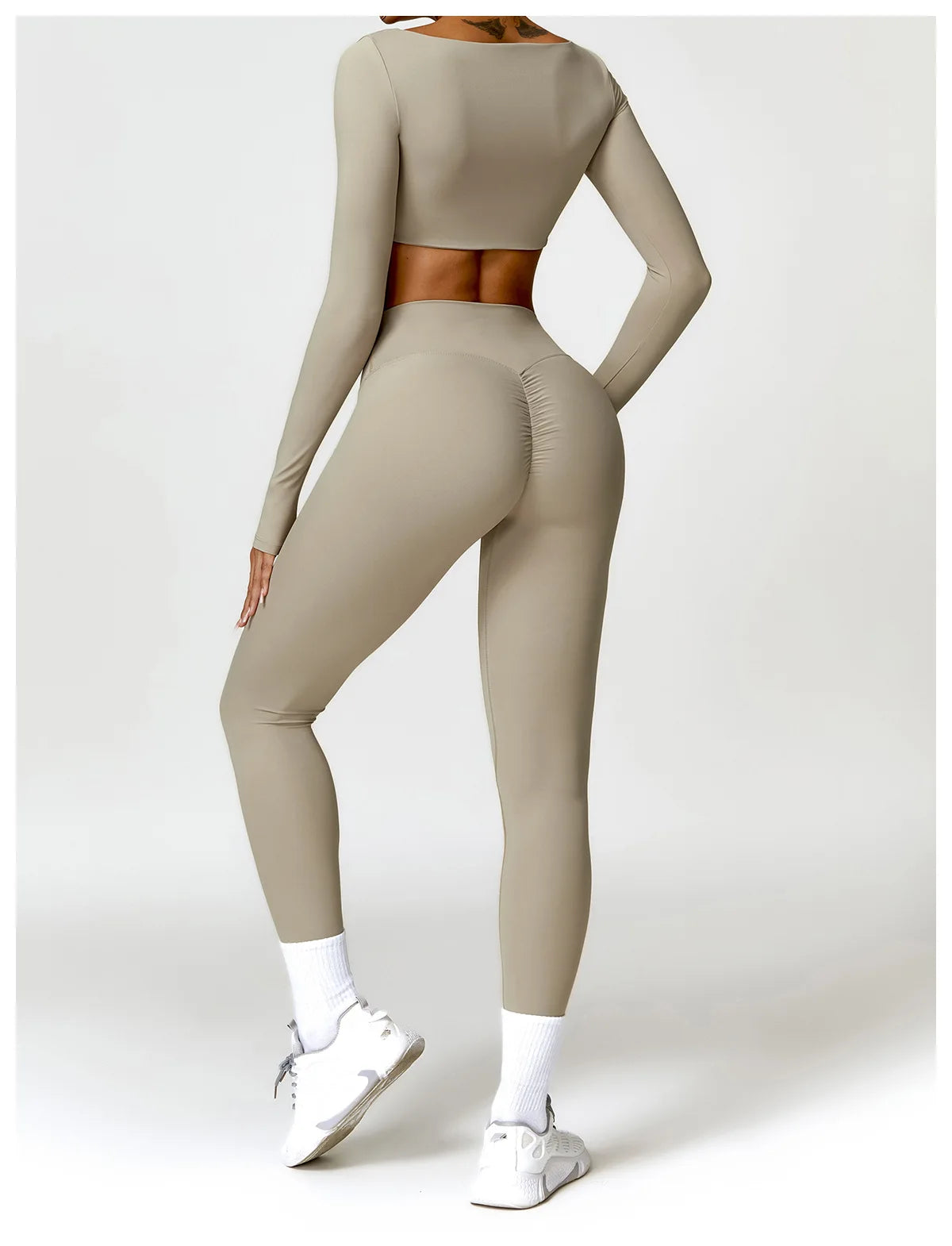 2PCS Yoga Suit Sports Set Women Quick-Drying Gym Set Women Tracksuit Running Workout Long Sleeve Sports Shirt Yoga Clothing SS69