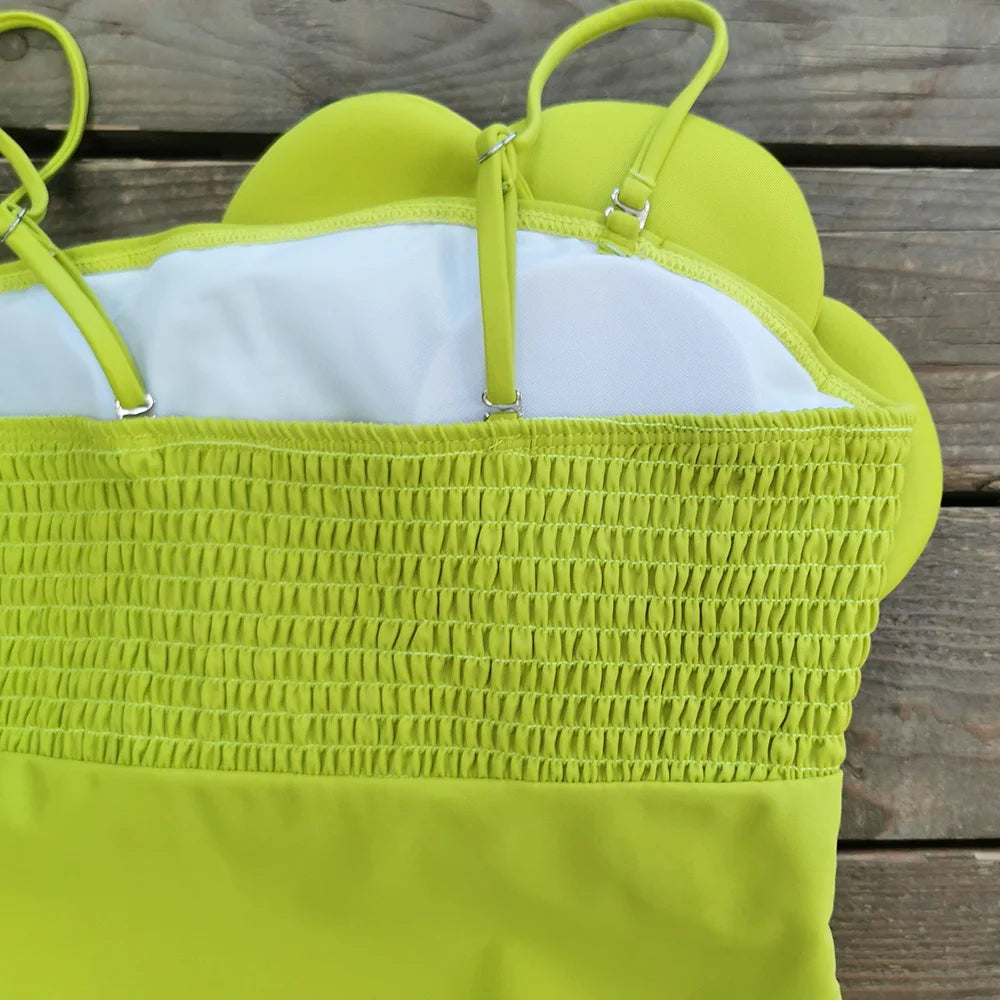 2023 New Arrival Push Up Women Bikini Set Floral Printed Ruffle Bikinis Strappy Bandage Swimwear Brazilian Biquini Bathing Suit SS69