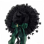 Fashion Halloween Witch Hat Gothic Dark Wizard Cap Lolita Cosplay Accessories Costume Headwear Party Photo Prop Festival Gift