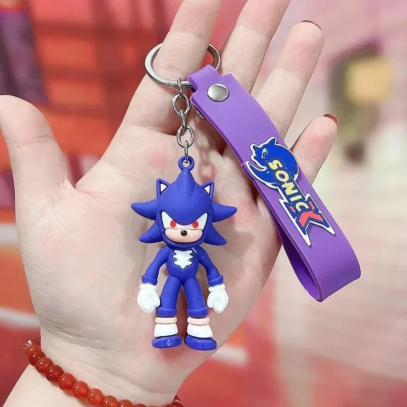 Sonic The Hedgehog Keychain Cartoon Anime Backpack Pendant Car Keyring Kawaii Key Chain Decor Accessories Toy Kids Birthday Gift SS69 6.69 6