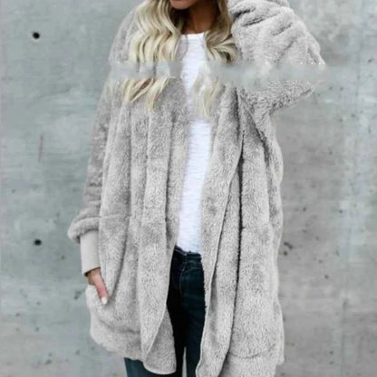 12 Colors Fleece Sweatshirt Long Cardigans Autumn Winter Female Long Sleeve Double Side Wear Flurry Loose Hoodie Coats Outwear