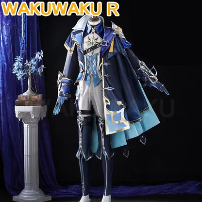 【Ready For Ship】Lohen Cosplay Costume Game Genshin Impact【S-2XL】WakuWaku-R Men Lohen Knights of Favonius Wig Plus Size