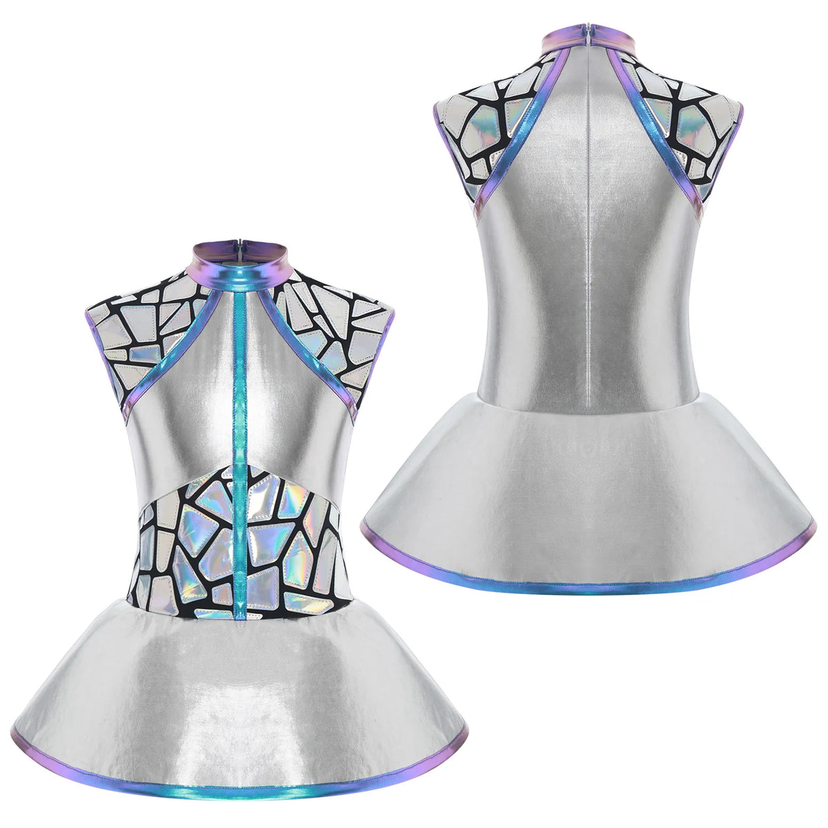 iEFiEL Girls Metallic Alien Tutu Dress for Cosplay
