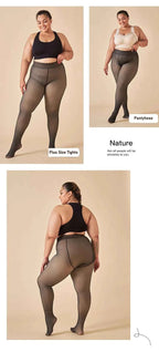 Women Thermal Stockings Sexy Fleece Tights Warm Winter High Waist Translucent Pantyhose Thick Elastic skin effect Plus Legging