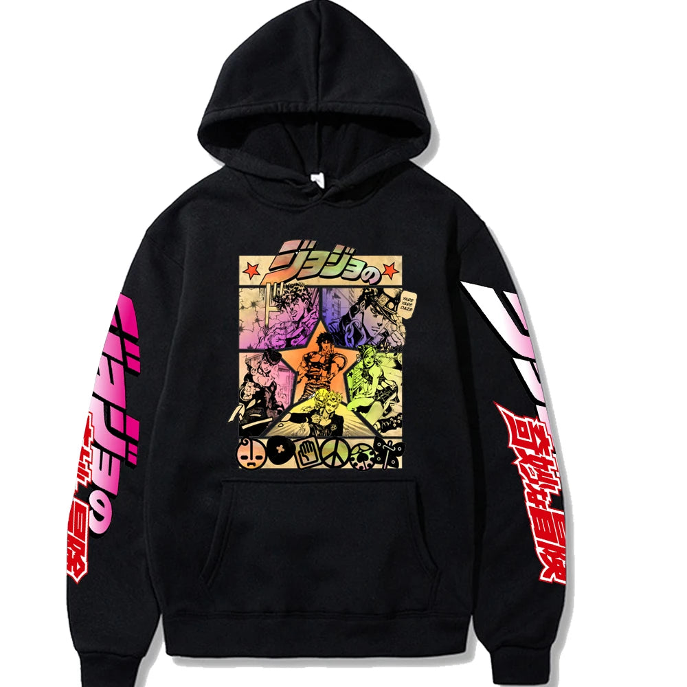 2021 Harajuku JOJO's Bizarre Adventure Unisex Hoodies Japanese Anime JOJO Printed Men's Hoodie Streetwear Casual Sweatshirts SS69