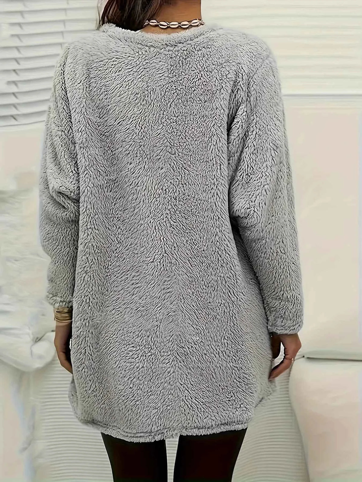 Plus-size European and American cross-border  autumn and winter new casual print pocket plush sweatshirt