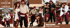 Women's Renaissance Pirate Costume Set with Skirt and Corset