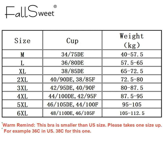 FallSweet Push UP Bra for Women Seamless Plus Size Bras Thin Cup Wireless Bralette Sexy Brassiere Femme M-6XL