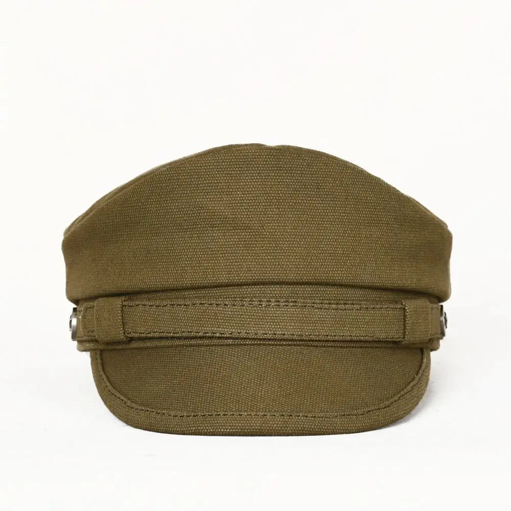 2025 New Navy Peaked Sailor Cap Men Women Summer Beret Hat Male Canvas Grey Eagle Belt Locomotive German Captain Casque