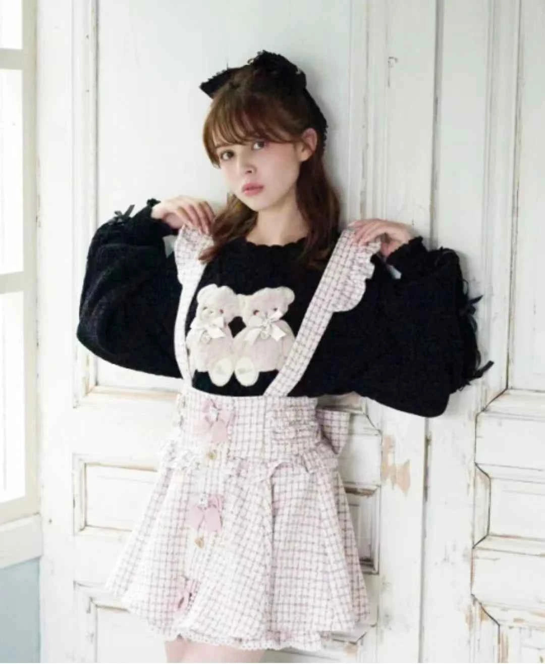Mine Style Autumn and Winter Classic Cartoon Bear Sweater Lady Girls Sweet Round Neck Loose Sweater Japanese Liz Knit Tops