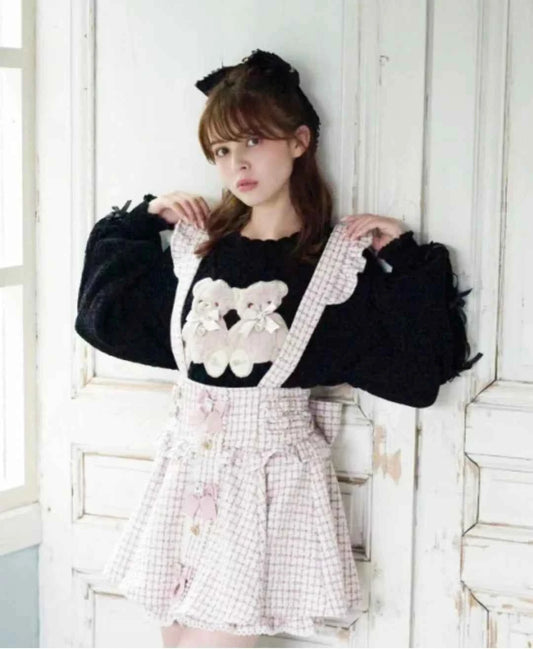 Mine Style Autumn and Winter Classic Cartoon Bear Sweater Lady Girls Sweet Round Neck Loose Sweater Japanese Liz Knit Tops
