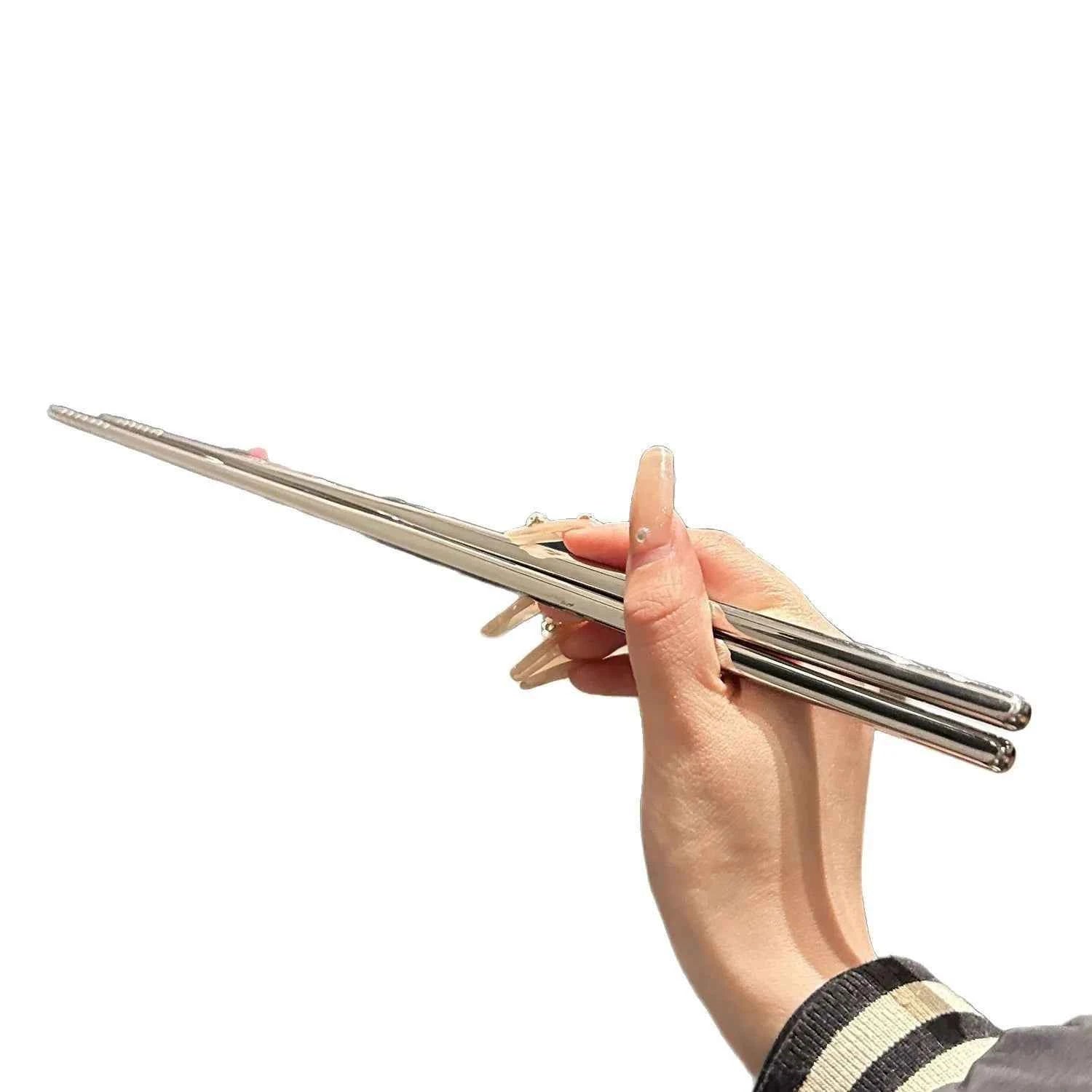 Stainless steel and long chopsticks, high-temperature resistant hot pot chopsticks, 45cm serving chopsticks for household use