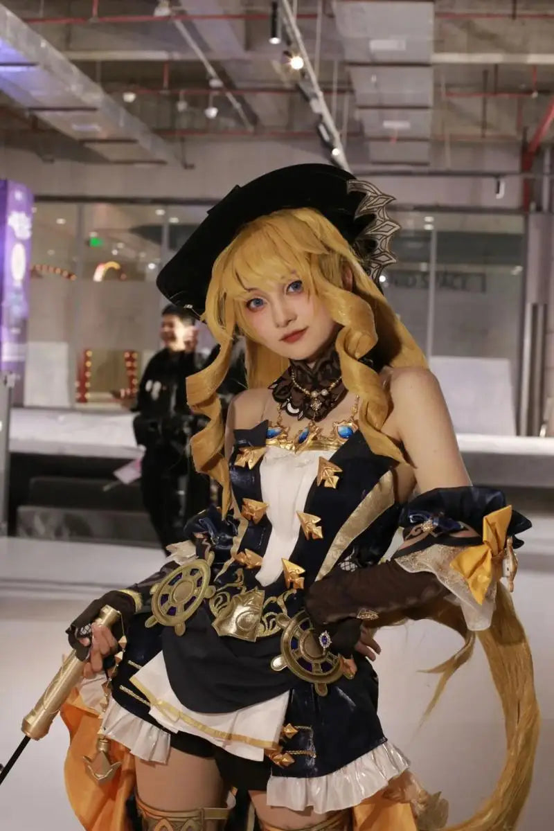 Navia Anime Cosplay Costume Set for Women with Dress Uniform and Wig