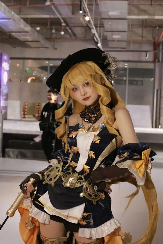 Navia Anime Cosplay Costume Set for Women with Dress Uniform and Wig