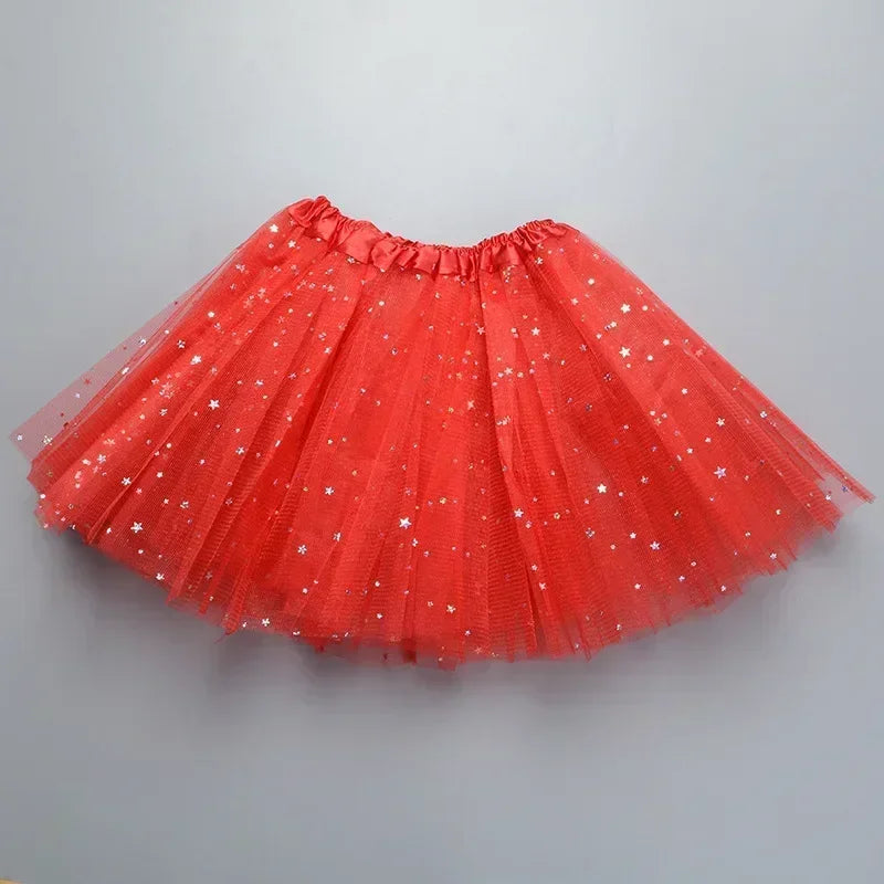 XMOMISEL Girls Sequined Star Tulle Tutu Skirt