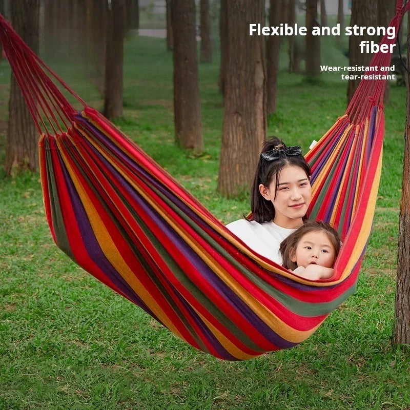 Outdoor Multi-Functional Hammock - Colorful Anti-Flip Design, Garden Leisure Hammock, Equipped with Tree-Friendly Straps and a P SS69