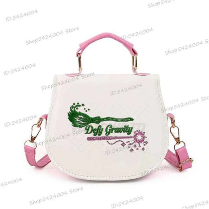Classic Wicked Change for Good Women Crossbody Bag Fashionable Cartoon Witch's Wand Zipper Shoulder Bag Girl Funny Handbag Gift