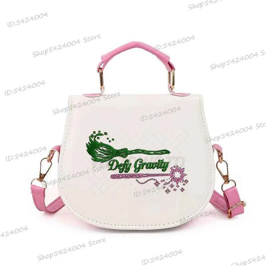 Classic Wicked Change for Good Women Crossbody Bag Fashionable Cartoon Witch's Wand Zipper Shoulder Bag Girl Funny Handbag Gift