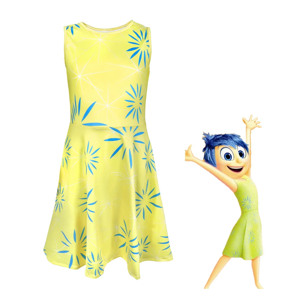 Inside Out Joy Cosplay Jumpsuit for Halloween & Conventions