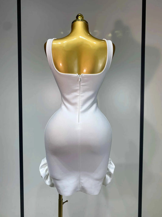 Women Sexy Square Collar Sparkly Rhinestone Bodycon Mini Bandage Dress Celebrate Evening Party Elegant Luxury Birthday Dress