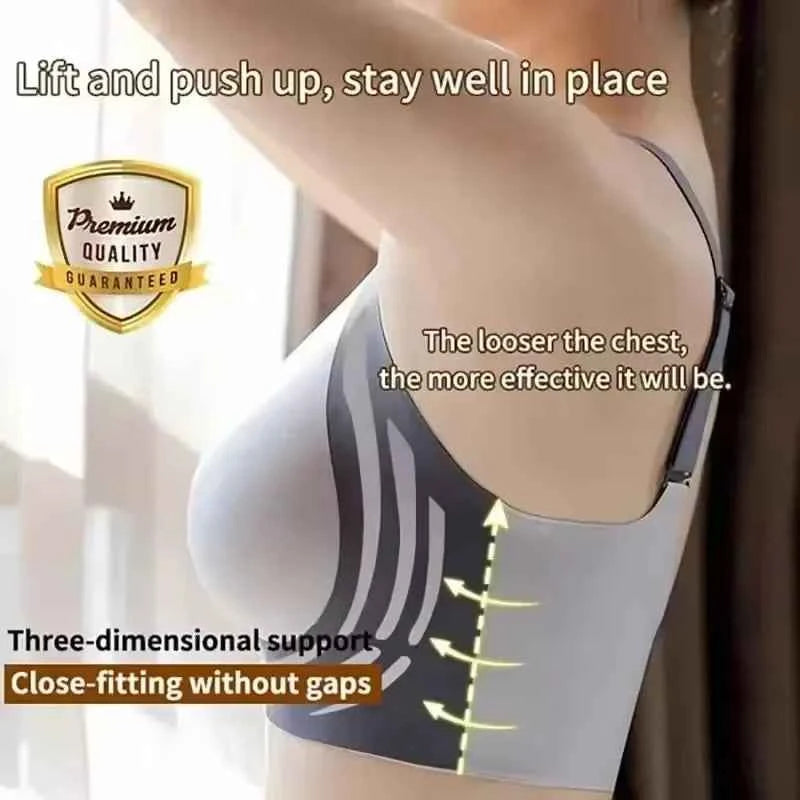 Plus Size Everyday Bra for Woman  Sport Double Support Seamless Brassiere Top No-trace Push Up Bra Padded Fixed Cup Underwear