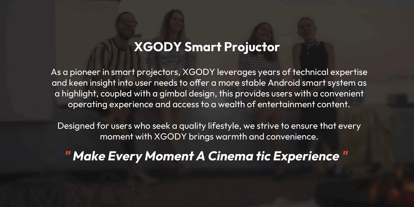 XGODY Gimbal N6 Pro 4K Projector Netflix Officially 700 Ansi Native 1080P Auto Focus Whale OS TV for Movie Home Theater