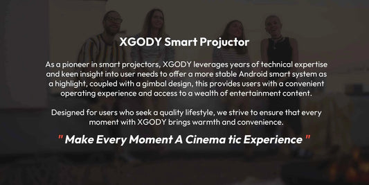XGODY Gimbal N6 Pro 4K Projector Netflix Officially 700 Ansi Native 1080P Auto Focus Whale OS TV for Movie Home Theater