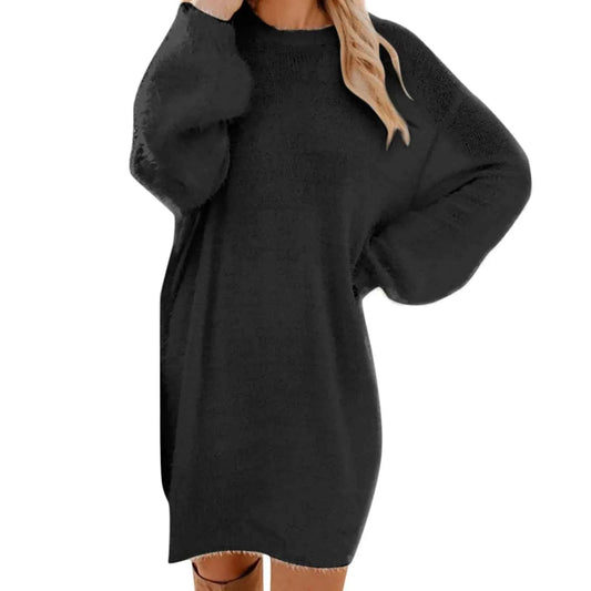 Women Winter Sweater Knit Crewneck Warm Long Sleeve Casual Sweatshirts Dress Elegant Women'S Dresses For Party Vestidos Mujer