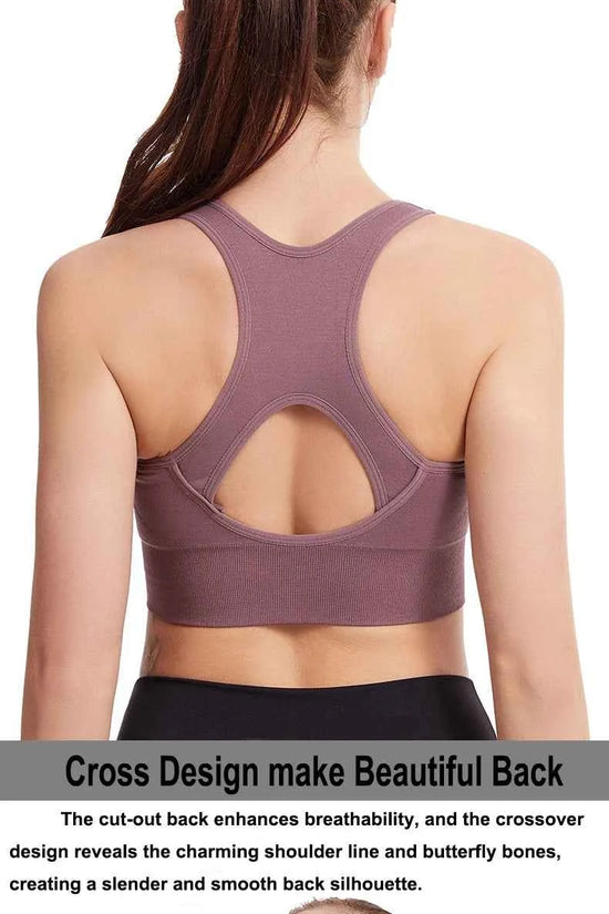 CZGUKE Women's zipper sports bra vest plus size shock resistant bra women's yoga running fitness bra women's underwear