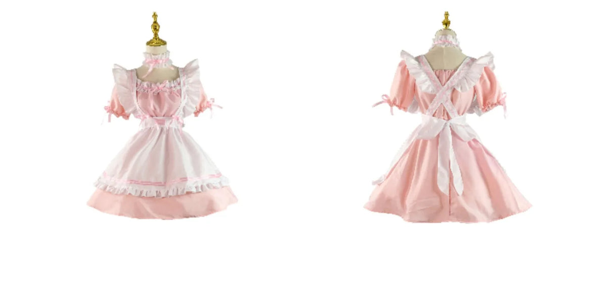 Black Pink Lolita Maid Costumes Cute Girls Women Lovely Maid Cosplay Costume Animation Show Japanese Outfit Dress Clothes S-5XL - SS69