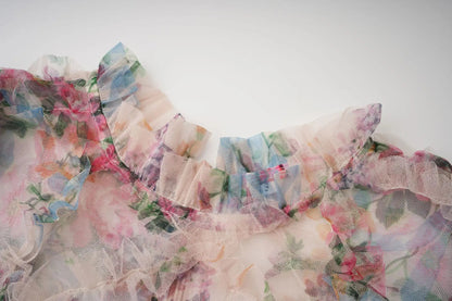 JAMERARY Fashion Floral Print Long Sleeve Maxi Dress For Women Summer Autumn Clothes Layers Ruffles Cake Dresses Evening SS69