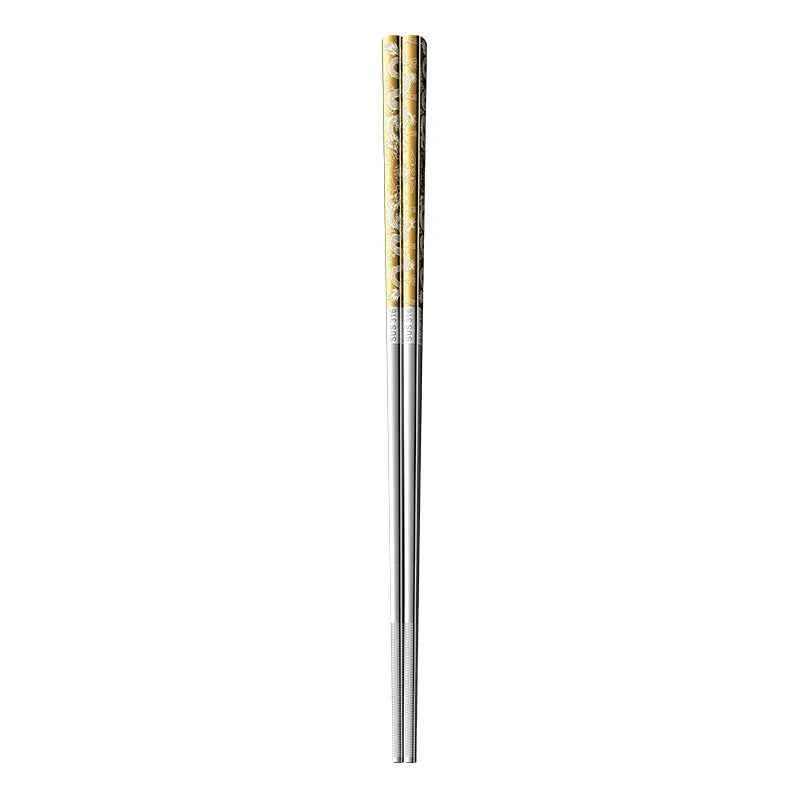 5 pairs 316L Stainless Steel Chopsticks Dragon Pattern New Style Chopsticks Food Grade Household Anti Mildew Extended Chopsticks