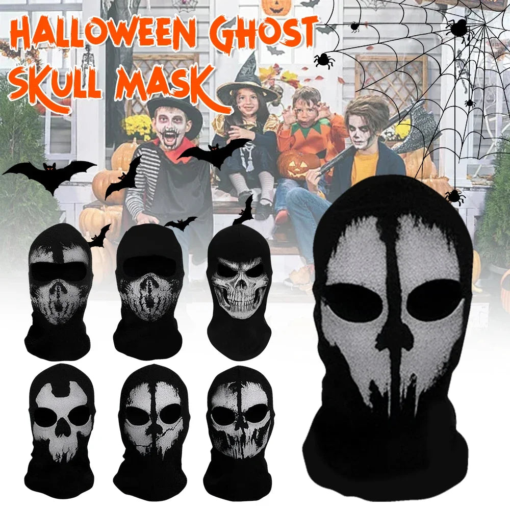 Ghost Skull Balaclava Full Face Mask for Cosplay & Cycling