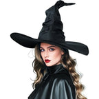 Halloween Folds Witch Wizard Black Hat Party Cosplay Costume Headgear Devil Cap Props Women Costume Accessory for Cosplay Party