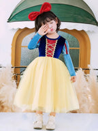 Disney Snow White Princess Dress for Girls - Yellow Stripe Cosplay Costume