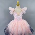 Romantic Gradient Ballet Tutu Dress Sequin Girl's Dance Skirt Modern Dance Princess Ballet Skirts Performance Costumes