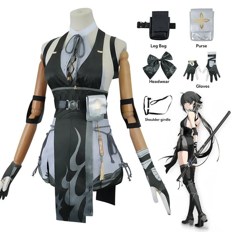 Wuthering Waves Rover Cosplay Costume Wig Female Uniform Earrings Bag Main Character Resonator Halloween Party for Women SS69