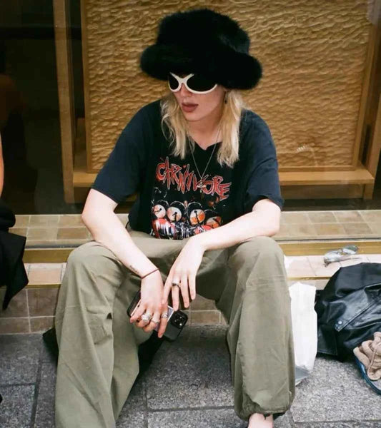 2025 Fluffy Faux Fur Bucket Hats Women Rabbit Fur Warm Thick Plush Winter Hat Lady Fashion Luxury Panama Furry Fisherman Cap Y2k