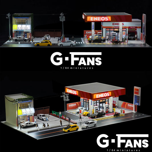 SS69 1/64 Scale Diecast Car Garage Diorama with LED Lighting and Dust Door