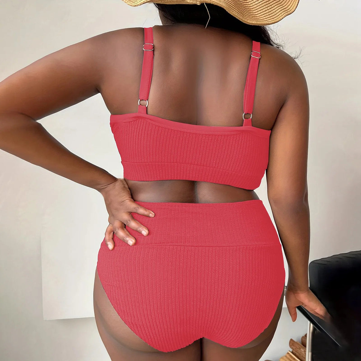 Plus Size Swimsuit Women Big Breast Bikini Set 2024 Sexy Two Pieces Bikinis High Waisted Swimwear Brazilian Bathing Suit SS69