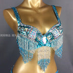 Sexy Girl Belly Dance Costume Wear Bar+Belt 2pc Set 10 Colors Ladies Bellydancing Costumes Bellydance Clothes