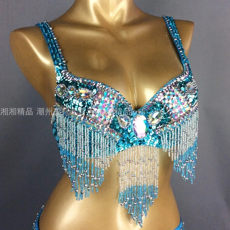 Sexy Girl Belly Dance Costume Wear Bar+Belt 2pc Set 10 Colors Ladies Bellydancing Costumes Bellydance Clothes