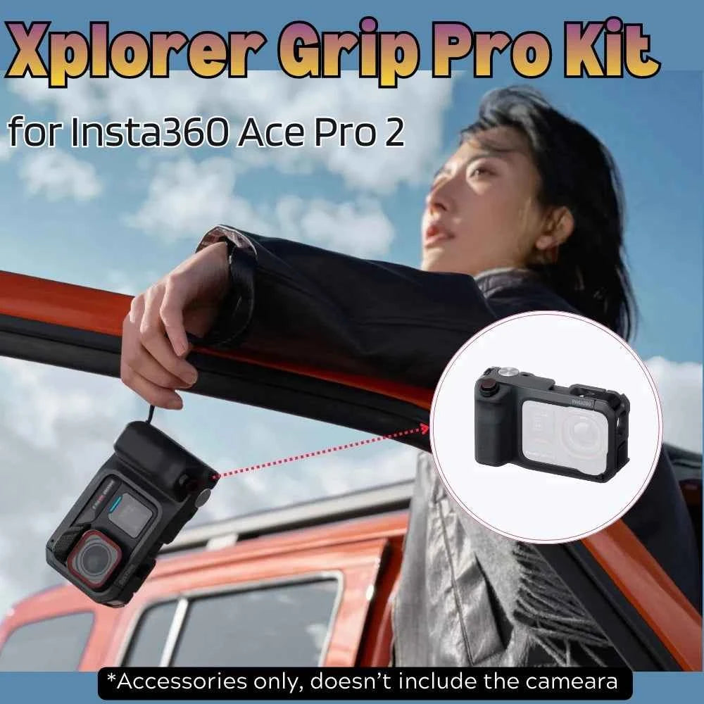 Insta360 Xplorer Grip Pro Kit Built-in 2010mAh Battery Handle Street Photography for Insta 360 Ace Pro 2 Original Accessories