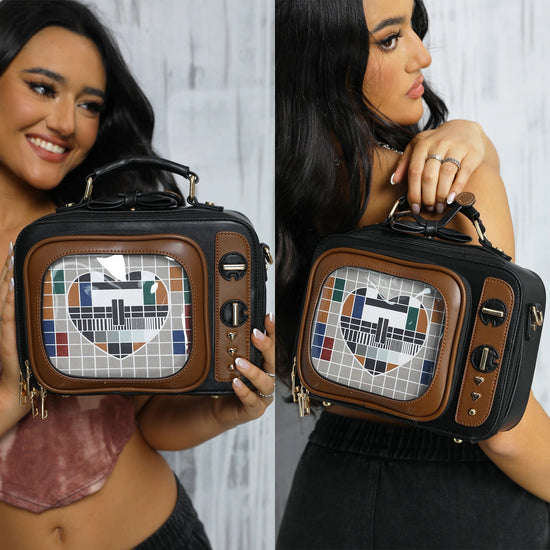 Novelty Tv Shape Ita Bag Retro Television Women Shoulder Bag Design Ita Backpack with Inserts Gilrs Crossbody Bag SS69