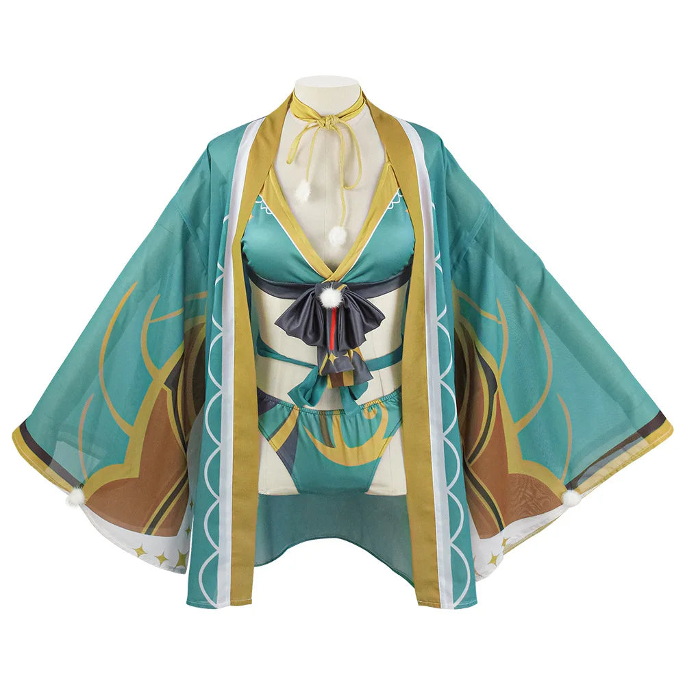 Genshin Impact Cosplay Swimsuit Miss Hina Lisa Hutao Raiden Shogun Sexy Bikini Women Anime Cosplay Costume