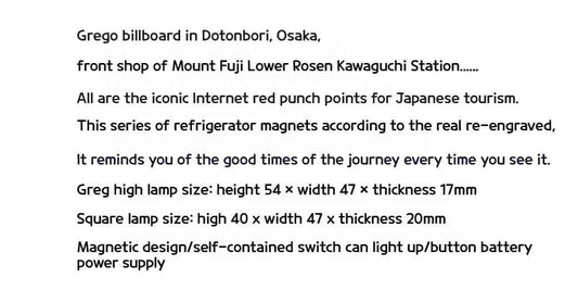 Dotonbori Glico 711 Lake Kawaguchi-ko Lawson Store Sign Lightboard Photo Spot Fridge Magnet Sticker Decoration254