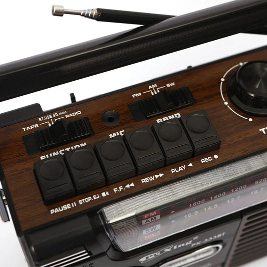 Portable Vintage Retro USB AM/FM/SW Multiband Radio Stereo Wireless Bluetooth Boombox Mp3 Audio Cassette Tape Player Recorder TF SS69