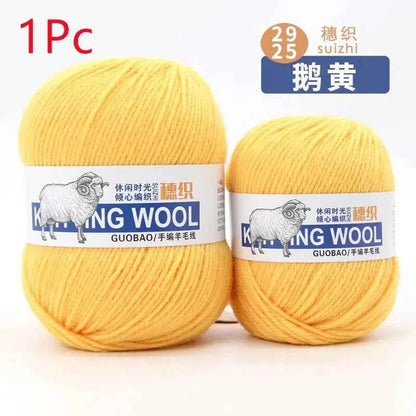 50g/Ball 100% Wool Yarn Pure Merino Thick Thread For Hand Knitting Scarf Sweater DIY Doll Woven Material