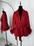 TARUXY Women's Double-Sided Wool Coat with Removable Sashes